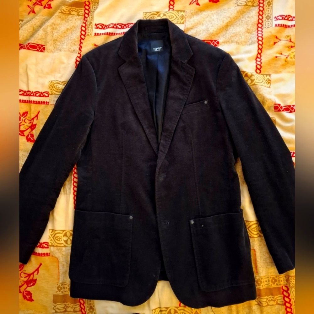 Black Esprit Mens Corduroy Blazer Large